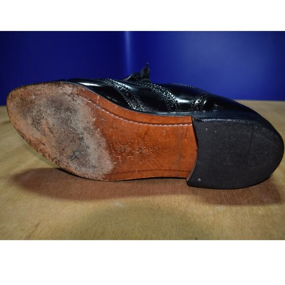 Ritz Made in Italy Black Patent Leather Wingtip Oxford Dress Shoes Men’s Size 39 - Picture 5 of 5